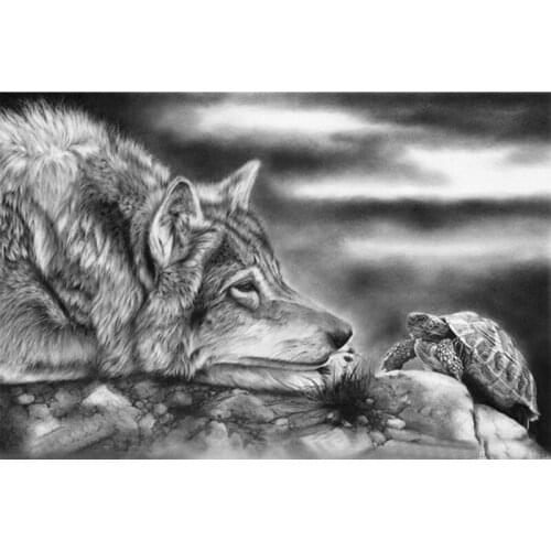 Set diamond embroidery wolves, mosaic diamond full 5d diy wolf diamond painting k690