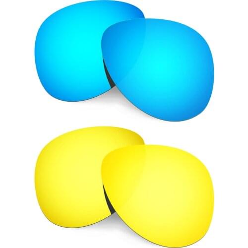 HKUCO For Plaintiff Sunglasses Polarized Replacement Lenses - Blue&Gold 2 Pairs