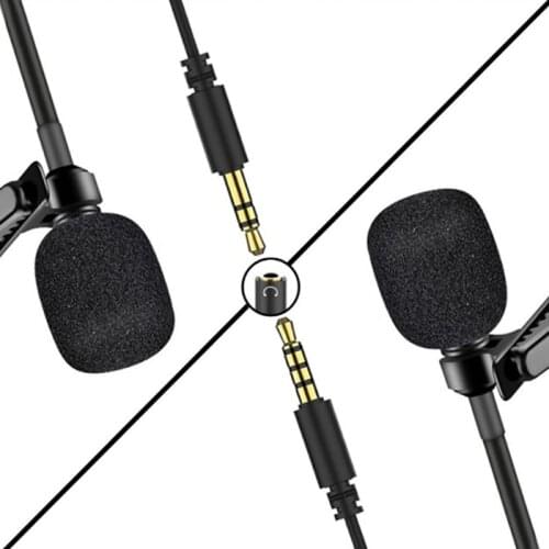 Mini Portable Lavalier Microphone Condenser Clip-on Lapel Mic Wired Mikrofo/Microfon for Phone for Laptop PC