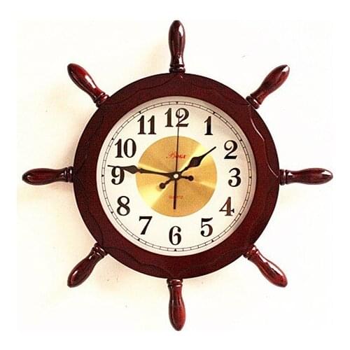 Ship rudder room creative modern clock quz watch watch wooden bedroom quiet fashion personality watches quzroom