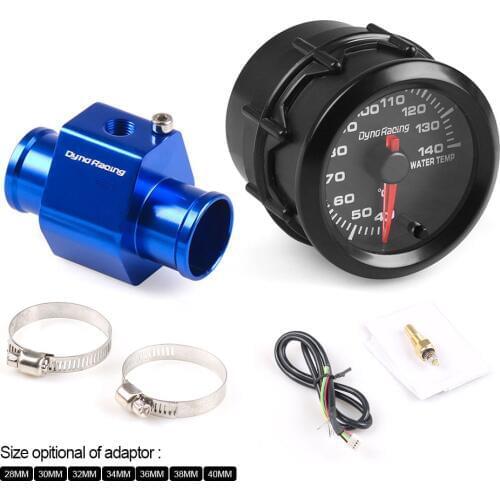 Dynoracing 52MM 7 Colors Led Water Temperature Gauge 40-140 Celsius With 1/8NPT Water Temperature Seal Pipe Sensor Adapter