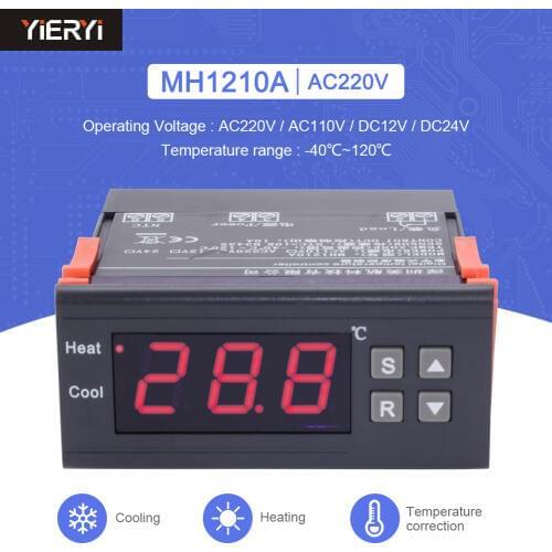 220V 10A Electronic Digital Display Thermostat Refrigerator Freezer Thermostat MH1210A Heating Controller Electronic Thermostat