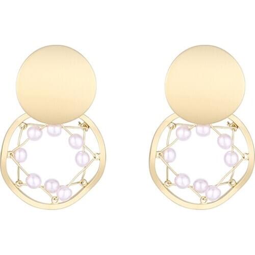 TONGKWOK Bohemia Exaggeration Dangle Earrings For Women Silk Thread Tassel Metal Long Chandelier Earrings #140862