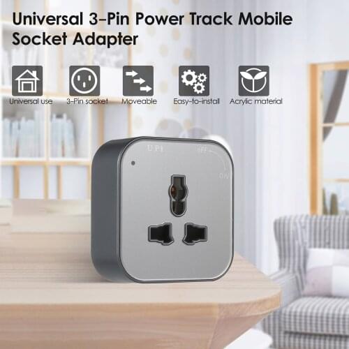 Universal 3-Pin Track Sockets Power Track Socket Outlet Versatile Electric Mobile Track Socket Power Track Adapter