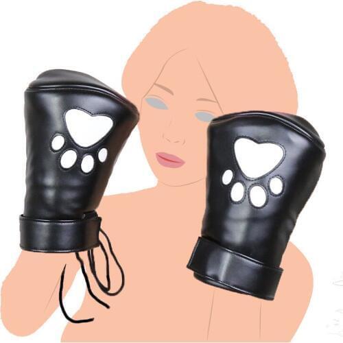 Padded Leather Gloves Dog Paw Palm Mittens,Fist Mitts Sex Toys,Cosplay Roleplay Hand Cuffs Sexy Costume Accessories Crawl Tool