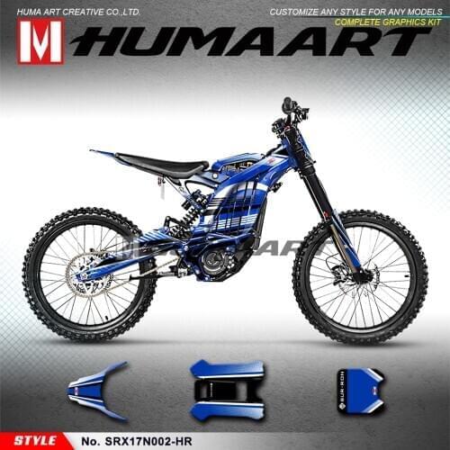 HUMAART Off-road Graphics Custom Vinyl Sticker for Sur-Ron Light Bee X/S Electric Bike(Style No.SRX17N002-HR), Blue