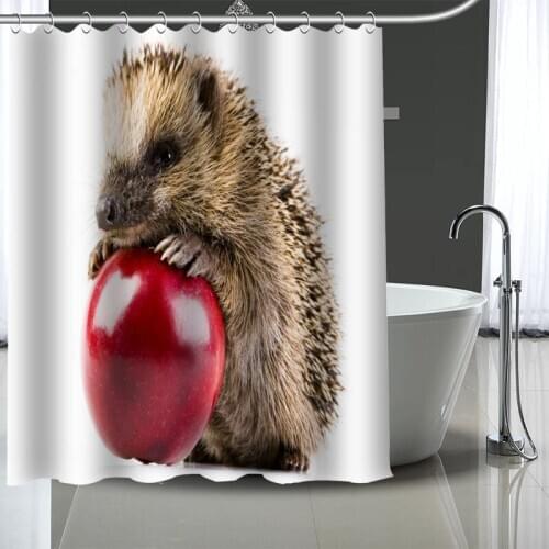 Waterproof Shower Curtain Can Be Customized Hedgehogs Bathroom Shower Bath Supplies Polyester Shower Curtain With Hooks