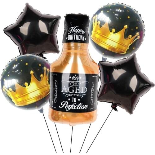 6pcs/lot Beer Cup Foil Balloons Wedding Birthday Party Decorations Adult Kids Balls Cheering Up Champagne Whiskey Bottle Globos