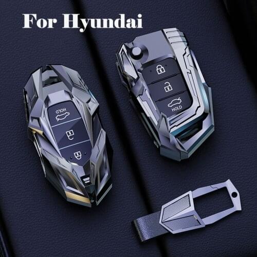 High-quality Car Key Fob Shell Cover Case For Hyundai Creta I10 I20 Tucson Elantra Santa Fe 2016 2017 2018 Key Case Keychain