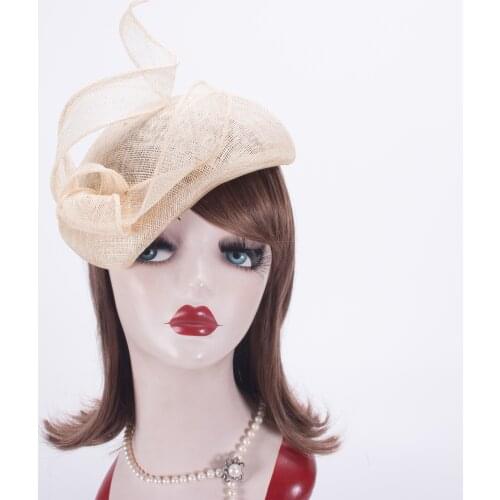 Teardrop Womens British Style Sinamay Fascinator Hat Tam Beret Casque Cocktail Bridal Hat T442