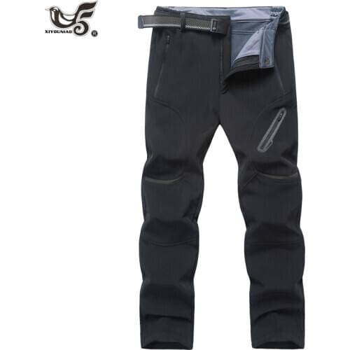 XIYOUNIAO plus size 7XL8XL 9XL winter Warm Soft shell Fleece Zipper Pants Casual Pants Windproof Waterproof Mens Thick Trousers