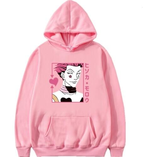 Hisoka Morow - Hunter x Hunter Winter Hoodies Men Loose Sweatshirt Woman Harajuku Kawaii Letter Long Sleeve Pullover Oversized