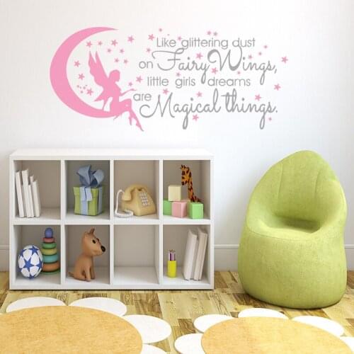 Zollor Fairy Star Moon English Letter Wall Sticker Childrens room Bedroom Background Wall Creativity Decorative Sticker