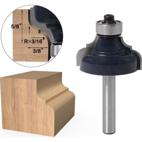 1Pcs 6.35mm Shank Table Corner Knife Router Bit End Mill Trimming R Knife For Chamfer Cutting Cleaning Bits Tools Milling Cutter