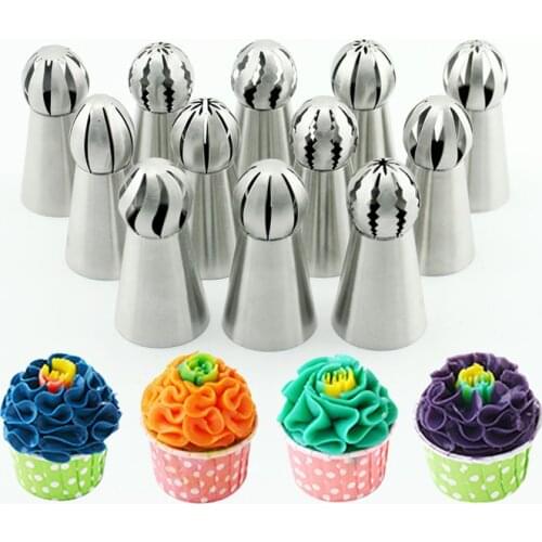 1PCS Stainless Steel Sphere Ball Tip Nozzles Icing Piping Russian Nozzle For Cake Buttercream Baking Cake Decoration Tool