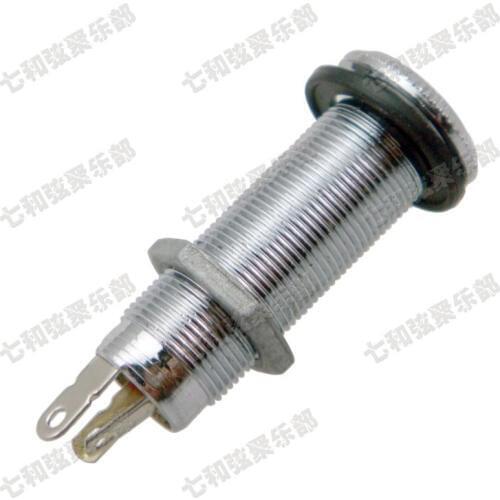 10 Pieces Chrome Guitar Bass Threaded Cylinder output Input Jack Plug Socket 1/4" 6.35mm Pickup output jack Guitar Accessories
