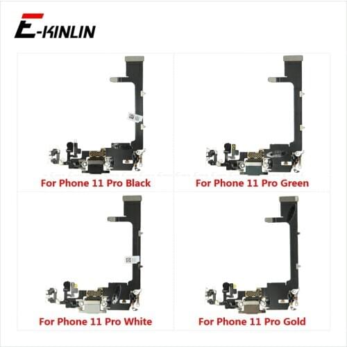 10pcs/lot USB Dock Connector Charging Port For iPhone 11 Pro Max Charger Plug Headphone Audio Jack With Microphone Flex Cable