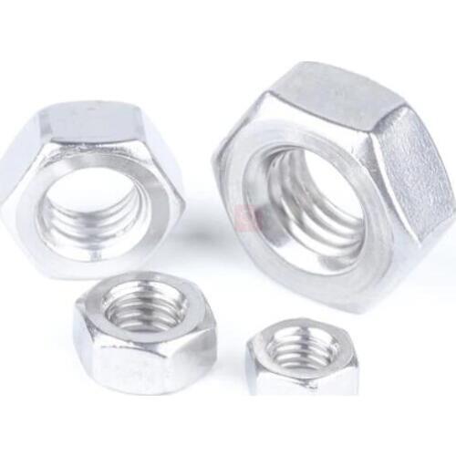 10pcs M3/M4/M5/M6/M8/M10/M12/M14 hex nuts hexagon cap metric nut threaded coupling 6061 aluminum alloy
