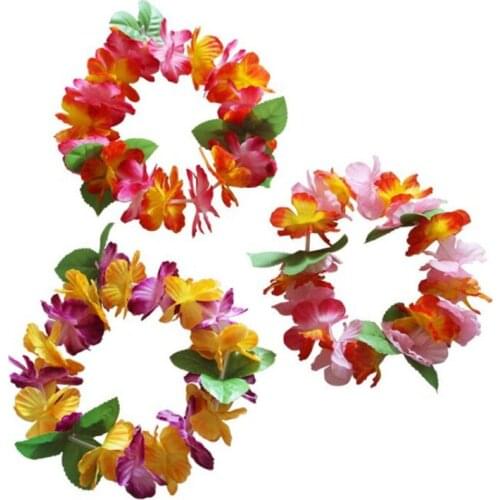 120 Pack Hawaiian Wreath Headband Wristband Fancy Dress Party Performance Decoration Props Christmas Halloween Gifts Girls