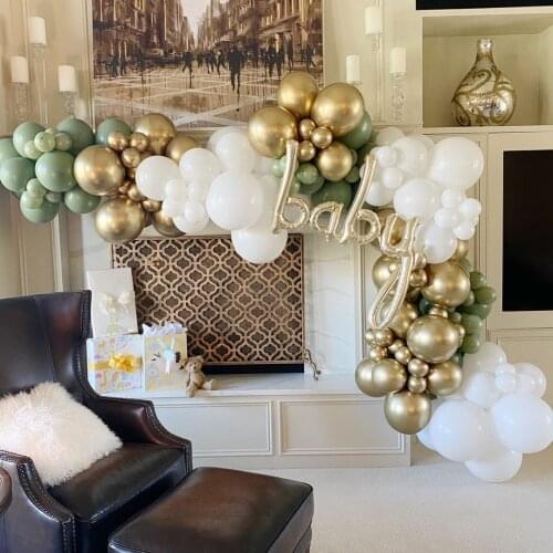 168pcs Avocado Green Ivory White Latex Balloon Garland Arch Bridal Wedding Party Decoration Birthday Party Baby Shower Supplies