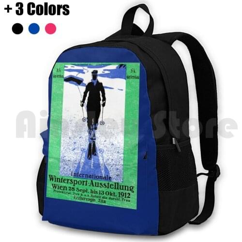 1912 Vienna Winter Sports Outdoor Hiking Backpack Waterproof Camping Travel Vintage Vintage Vintage Retro Sports Vintage Sports