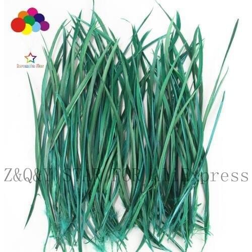50-100 natural goose monofilament feather 15-20CM dyed dark green DIY craft accessories feather
