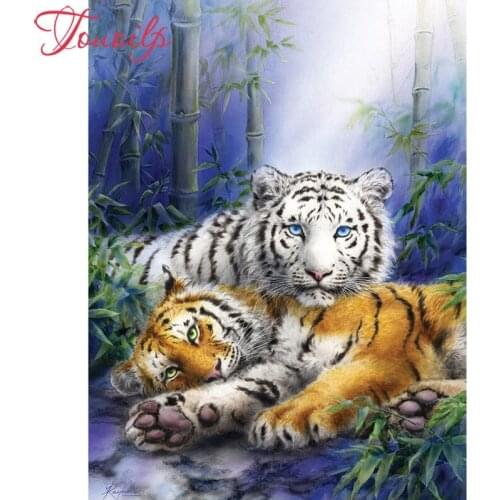 TOUOILP 5d diy diamond embroidery 5D DIY full spuare&round 5d full Two tigers 5D diamond painting crystal plasticcrafts