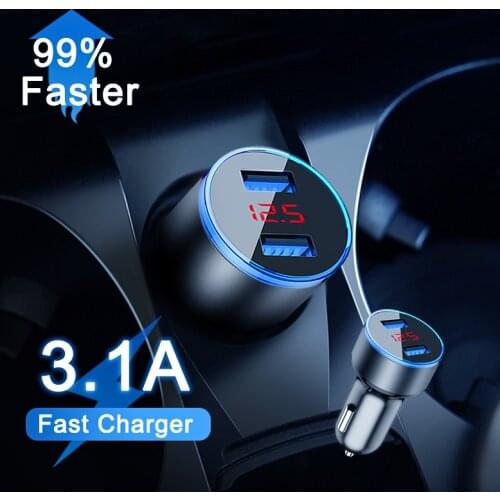 OKZ Quick Car Charger For Mobile Phone Universal Dual Usb Adapter For iPhone 11 Pro Max Mini Adapter For Xiaomi Samsung