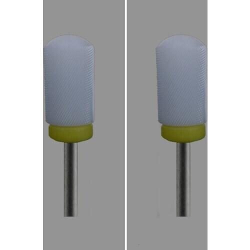 White Ceramic -6PCS -Nail Drill Bit - Large Smooth Top Bit - (0104.066)