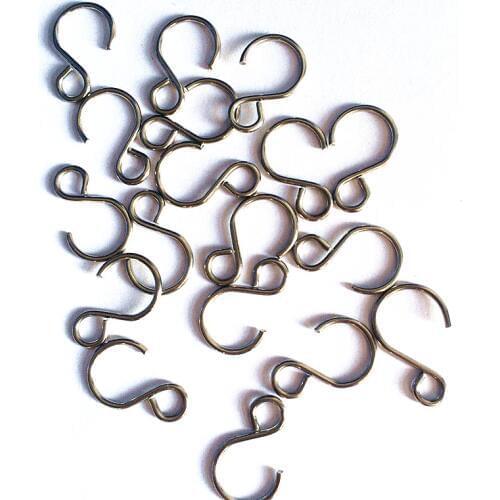 Free shipping 50pcs/lot,S Shape Crystal Bead Curtain Side Rail Rod Stainless Steel Hook Curtain Accessories DIY Bead Accessories