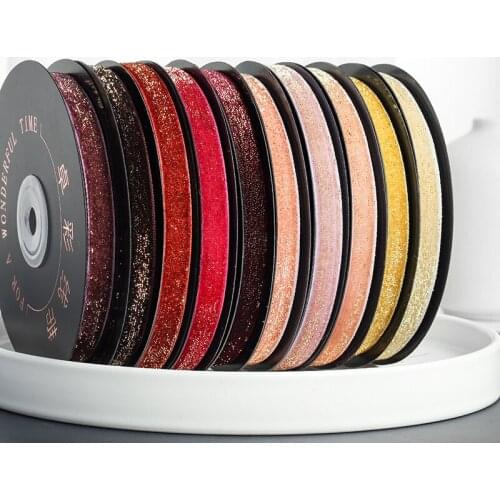 1cm Glitter Flannel Ribbon Gift Bouquet Wrapping Supplies Home Party Christmas Party Home DIY Gift Wrapping Wedding Decoration