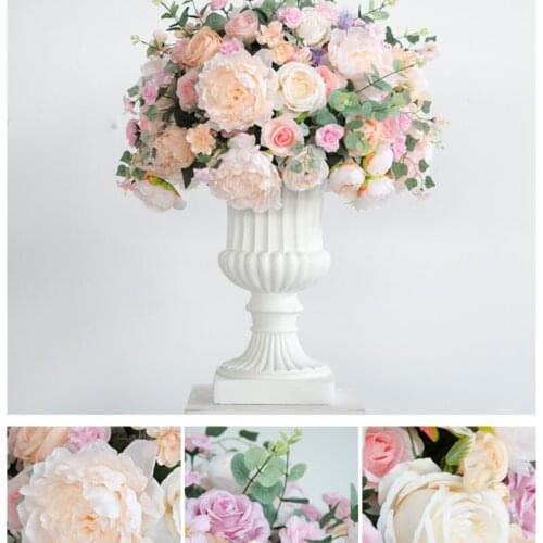 Big Size Dia-60cm artificial silk hydrangea rose road lead huge flowers wedding decorative centerpiece pink flower 2pcs/lot