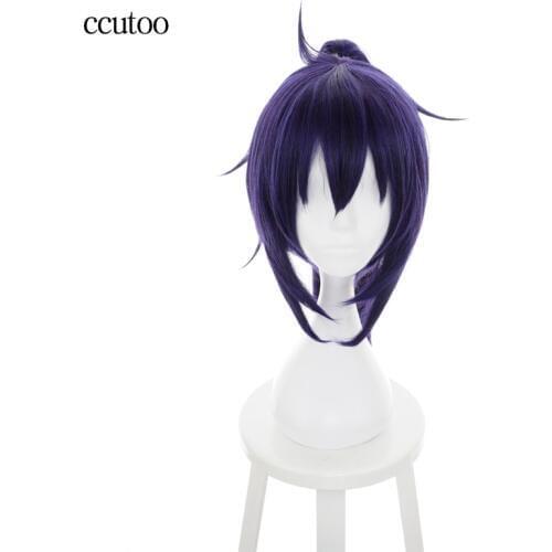 Ccutoo 26inch Himouto! Umaru-chan Motoba Kirie blue purple synthetic hair heat resistance cosplay wig with chip ponytail