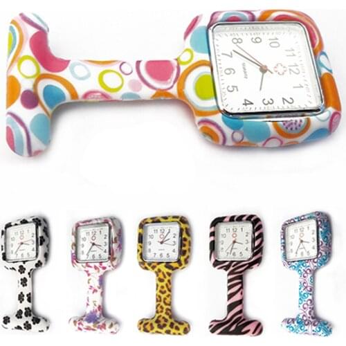 Popular Brand Luxury Women Silicone Square Nurse Watch Clip-on Brooch Pocket Quartz Movement hot