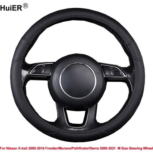Car Steering Wheel Cover Wrap For Nissan X-trail 2000 - 2016 Frontier Murano Pathfinder Xterra 2000 - 2021 M Size Steering Wheel