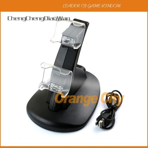 ChengChengDianWan Dual USB Charge Dock Controller Gamepad Handle Cradle Double Charging Charger For playstation 4 PS4