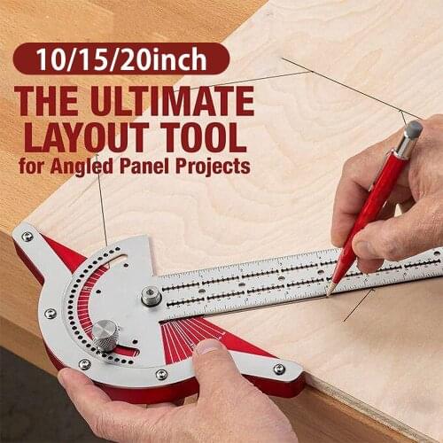 Woodworkers Edge Rule Efficient Protractor Angle Protractor Woodworking Ruler Angle Measure Stainless Steel Carpentry Tool