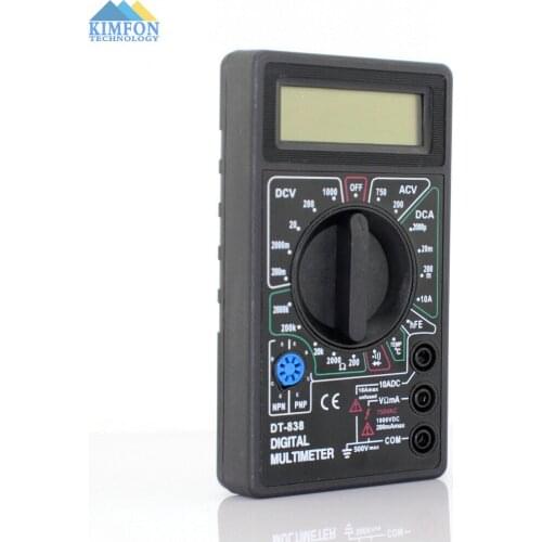 DHL Fedex 50pcs/lot AC/DC All- DT838 Digital Multimeter With Temperature short-circuit Functional Testing (DT-838)