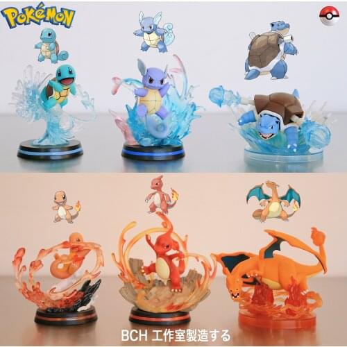 TOMY Pokemon Blastoise Action Figure Jenny Turtle Scene GK Model Chassis Decoration Creative Birthday Gift Model