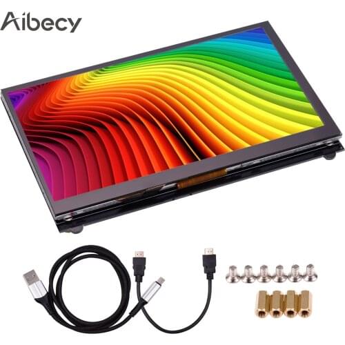 Aibecy 7 Inch IPS Capacitive Touchscreen Display 1024*600 Resolution Small Portable Monitor with USB Interface Educational Tool