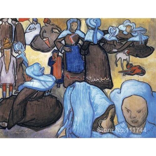 Impressionist painting Breton Women Vincent Van Gogh art home decor Handmade High quality