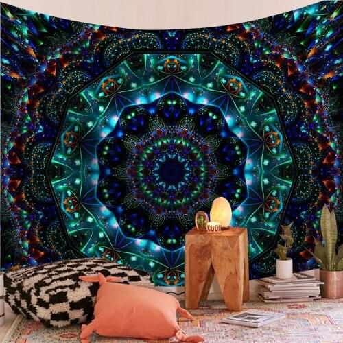 India Mandala Tapestry Wall Hanging Hippie Large Wall Tapestry Aesthetic Room Decor Yoga Beach Towel Bedspread Bohemian Curtains