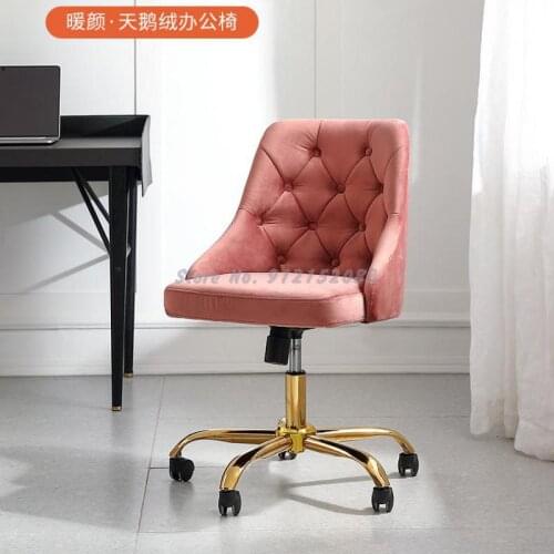 Warm Yan Computer Chair Home Desk Chair Cute and Comfortable Study Office Chair Swivel Chair Girls Bedroom Light Luxury Makeup