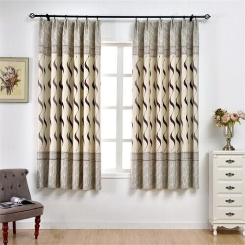 GY2807 Coffee Article Bending Printed Short Curtains 1PC Living Room Kitchen Bedroom "Customise" Window