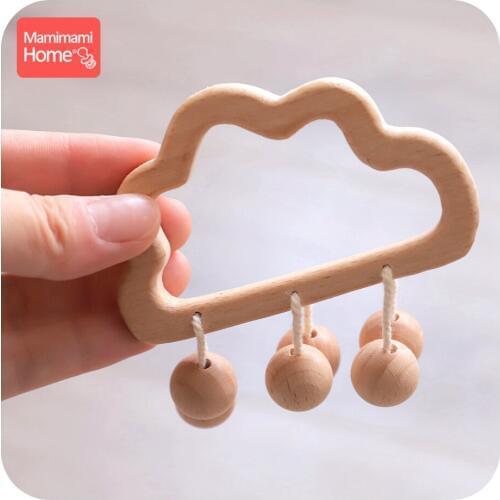 Mamihome 1pc Baby Wooden Teether Beech Horse Rodent BPA Free Baby Teething Rattle Toys Wooden Beads Nurse Gifts ChildrenS Goods