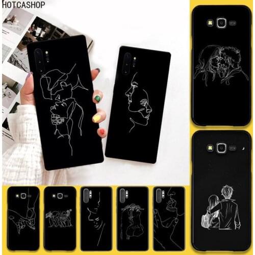 Minimalist Line Sexy Couple Phone Case For Samsung Galaxy Note20 ultra 7 8 9 10 Plus lite M51 M21 M30S