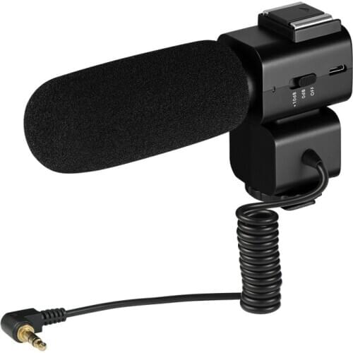 On-Camera Mono Shotgun Microphone for YouTube Vlog Live Streaming DSLR DV Camcorder Video Sound Recorder