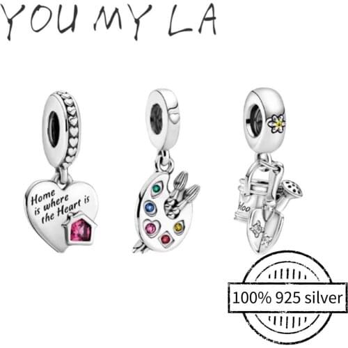 Real S925 Jewelry Accessories Pendant-Beads Bracelet DIY Pando Charm For Feman Fashion Luxury Jewelry Gift