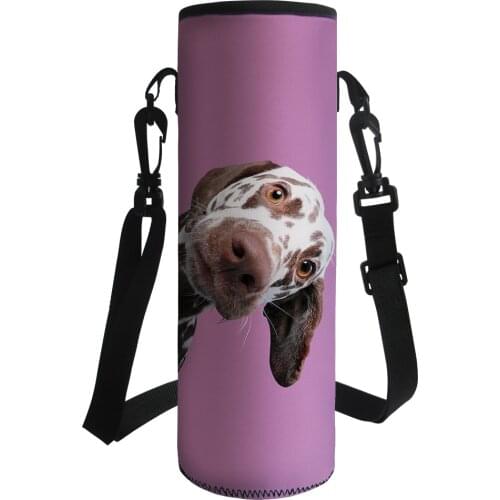Funny Dalmatian Dog Print Neoprene Pouch Holder Sleeve Cover Sports Water Bottle Case Insulated Bag Carrier for Mug Bottle Cup