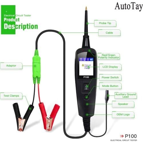 Original JDIAG P100 New Release Power Probe Circuit Tester Electrical System Diagnostics Tool for Cars and Trucks